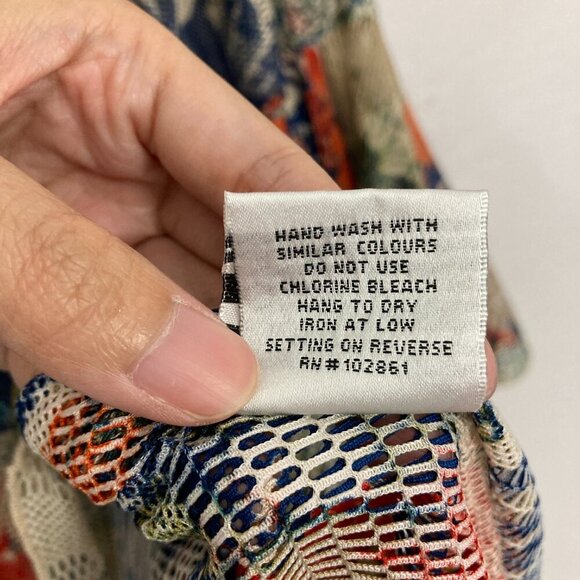 Dor Dor Couture Colorful Floral Artsy Flare Sleeve Open Knit Whimsical Tunic 2X - Picture 9 of 11